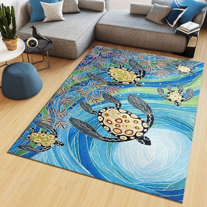 Turtle Area Rectangle Rug Home Decor - Nangastore